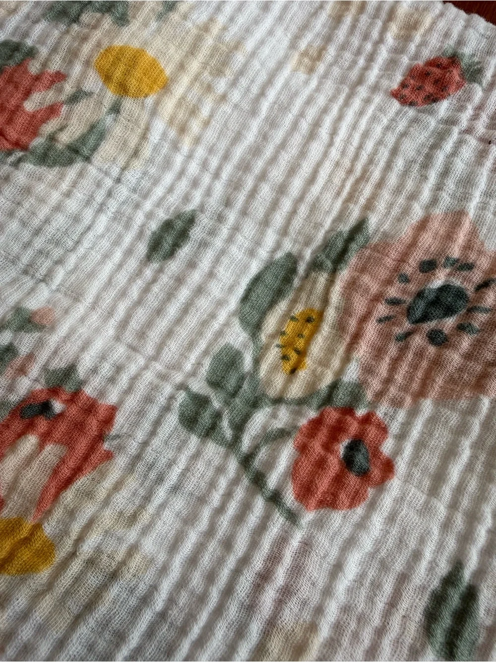 Set of 2 Cloud Island Floral Cotton Muslin Swaddle Blankets pink green yellow